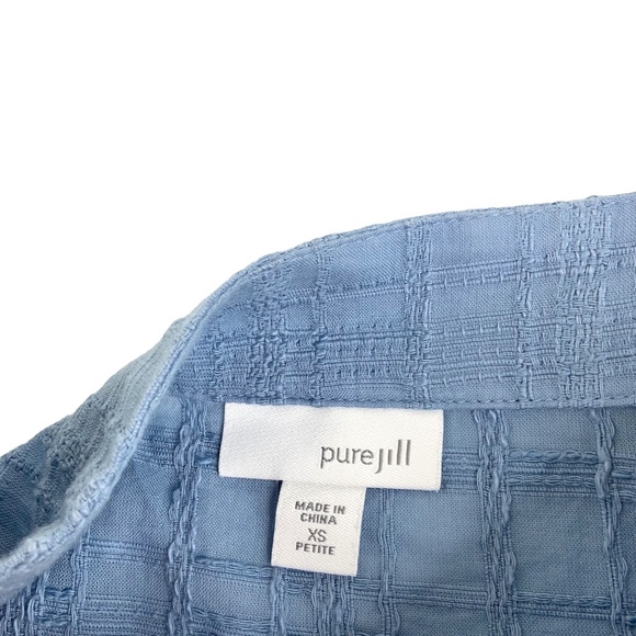 PureJill Blue Textured Boxy Blouse - Picture 4 of 6